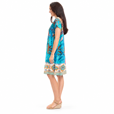 Casablanca Print Bib Pockets Dress