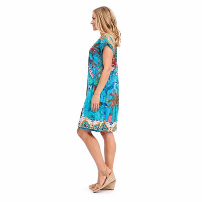 Casablanca Print Reversible Short Sleeve Dress