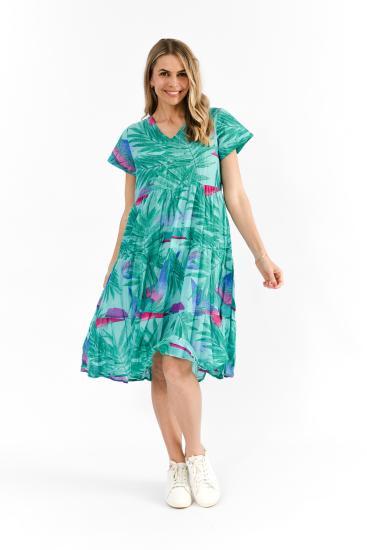 Thalia Rainbow Beach Aqua Tiered Dress