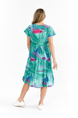 Thalia Rainbow Beach Aqua Tiered Dress