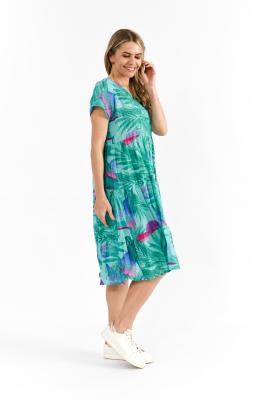 Thalia Rainbow Beach Aqua Tiered Dress