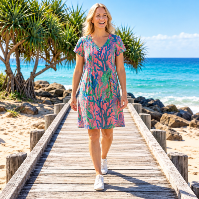 Nicola Down Under Coral Dress