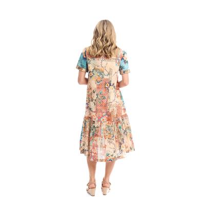 Gordes Print Patch Long Dress