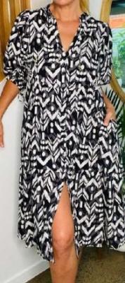 Kitty Black Aztec Dress