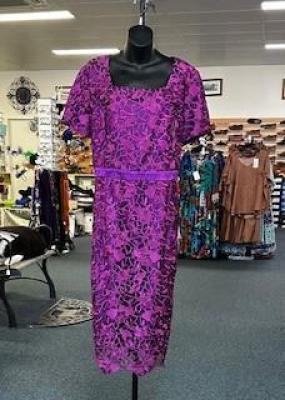 La Scala Magenta Lace Dress