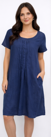 Navy Linen Dress