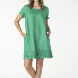 Emerald Linen Dress