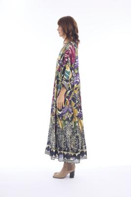 Tenerife Print Maxi V Neck Dress