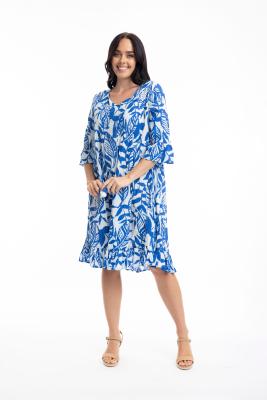 Hayman Blue Pinch Pleat Dress