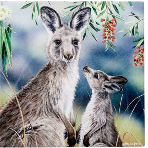 Fauna of Australia: Kangaroo & Joey Trivet