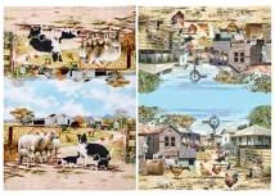 A Farming Life Farmyard Assorted 2 pack Kitchen Towel