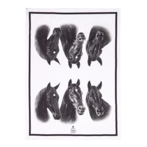 Trio Black Horse Tea Towel