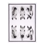 Trio White Horse Tea Towel