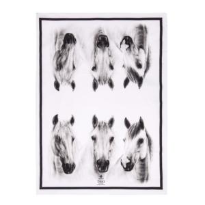 Trio White Horse Tea Towel