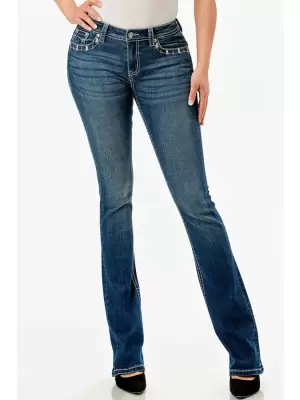 Aztec Modify Mid Rise Boot Cut Jeans