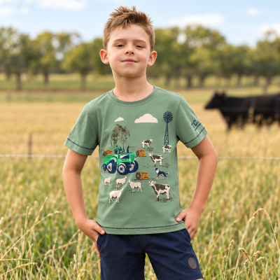 Joey Light Green Boy's Short Sleeve Tee
