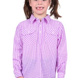 Ayla Girl's 1/2 Placket L/S Shirt