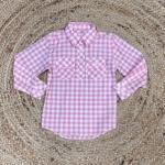 Flamingo Pink Harper Half Button Workshirt