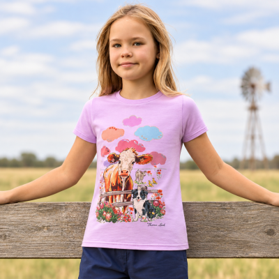 Selina Lilac Girls Short Sleeve Tee Shirt