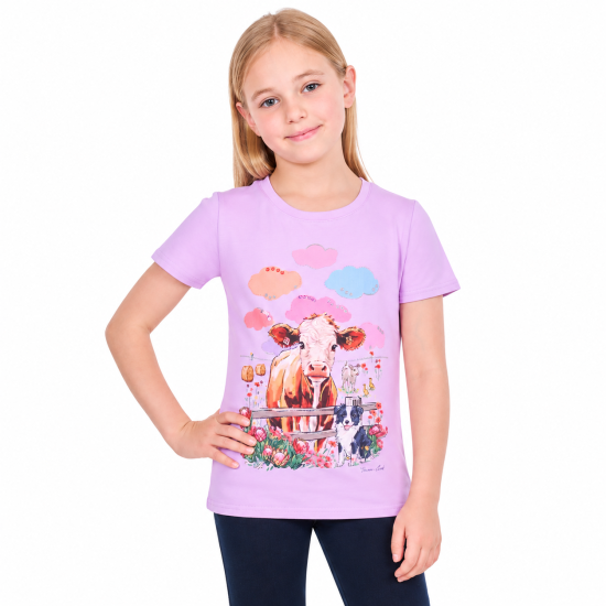Selina Lilac Girls Short Sleeve Tee Shirt