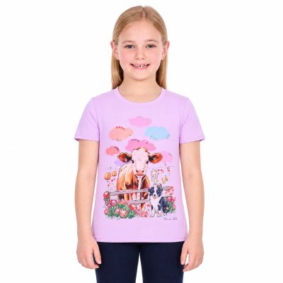 Selina Lilac Girls Short Sleeve Tee Shirt