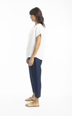 Navy Linen Pant