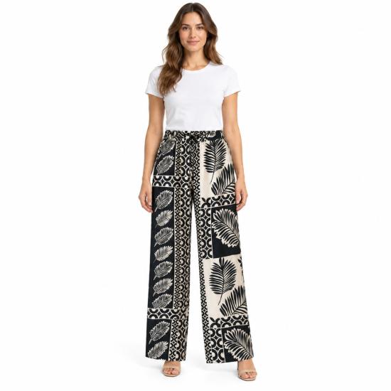 Indigo and White Soft Print  Pants