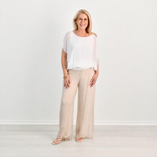 Champagne Pisa Silk Pant