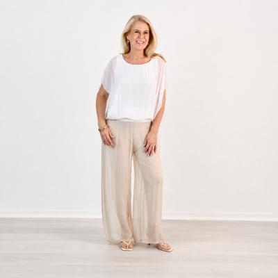 Champagne Pisa Silk Pant