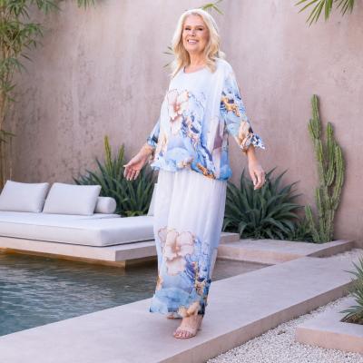 Ocean Petals Float Silk Pants