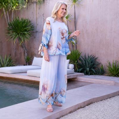 Ocean Petals Float Silk Pants