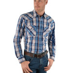 Wrangler Mens Hendo Check Logo L/S Shirt