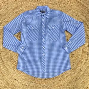 JC Men's Austin Full Button Cornflower Check L/S Shirt