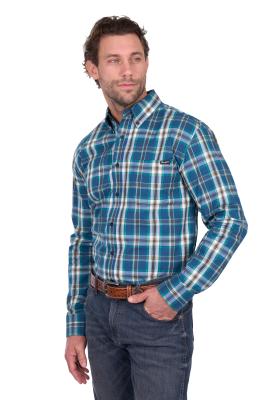 Erik Men's Blue/Cypress Long Sleeve Shirt