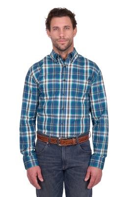 Erik Men's Blue/Cypress Long Sleeve Shirt