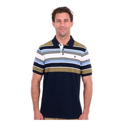 Phillip Navy/Tan Men's Short Sleeve Polo