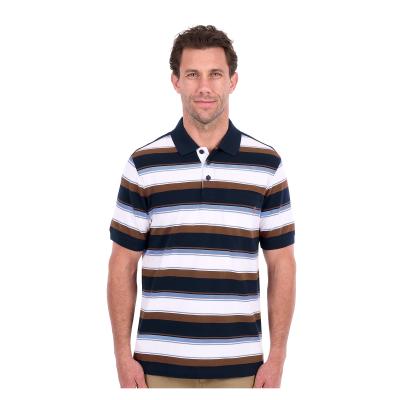 Randy Navy/Rust Men's One Pocket Short Sleeve Polo