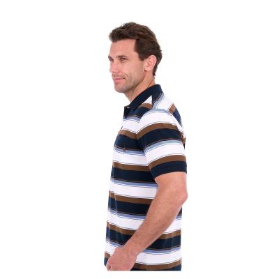 Randy Navy/Rust Men's One Pocket Short Sleeve Polo