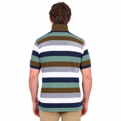 Wayne Tan/Sage Men's One Pocket Short Sleeve Polo