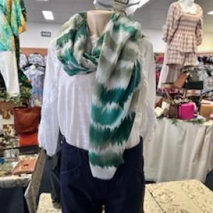 Moss Stripe Polyester Scarf