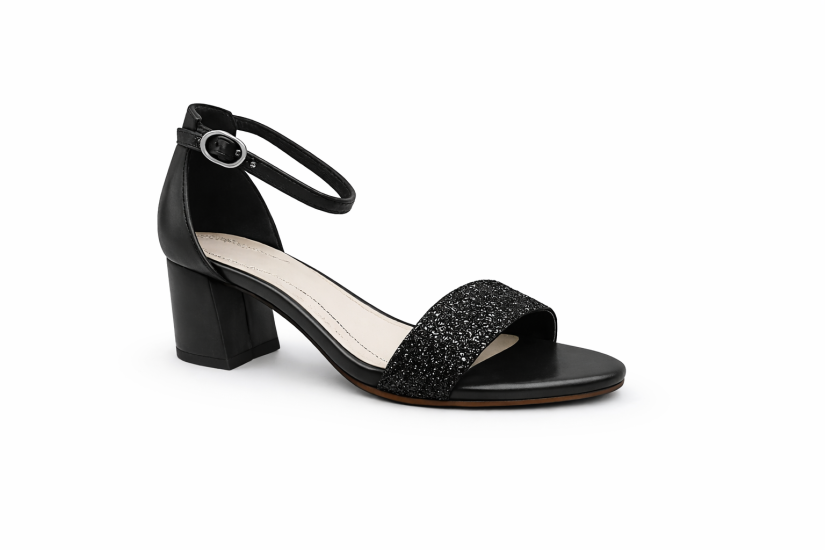 Adoor Black Glitter Shoes