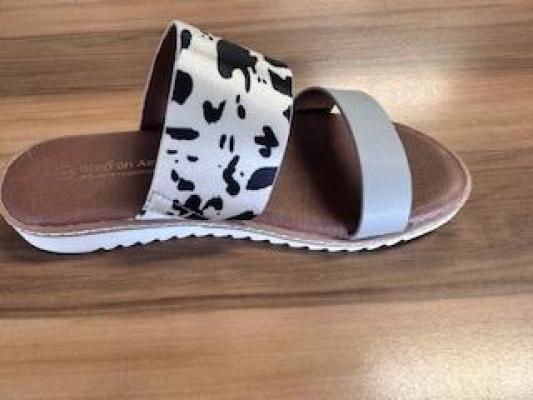 Habit Light Grey/Cow Print Slip On Shoe