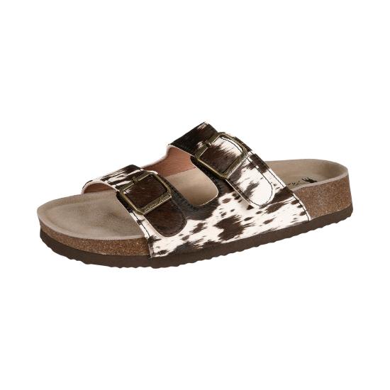Trinity Cow Patern Women's Buckle Sandals
