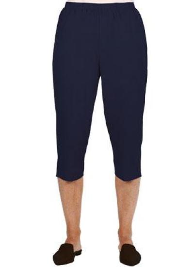 Navy 3/4 Elastic Waist Pants