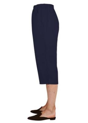 Navy 3/4 Elastic Waist Pants