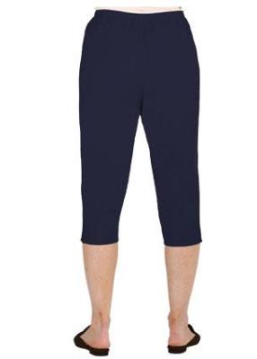 Navy 3/4 Elastic Waist Pants