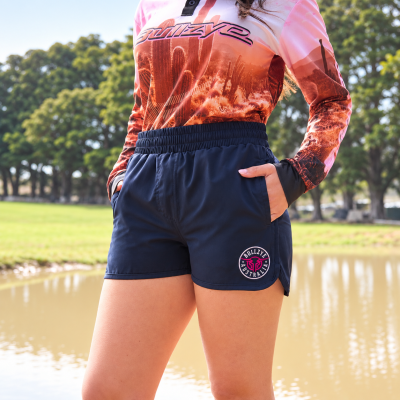Addie Navy/Hot Pink Women's Sports Shorts