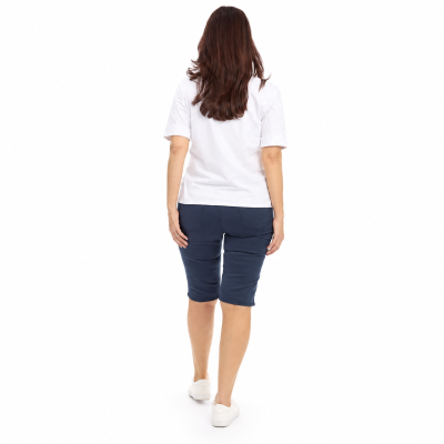 Navy Stretch Denim Shorts