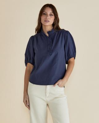 Avery French Blue Blouse