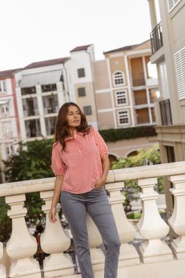 Avery Red Stripe Blouse